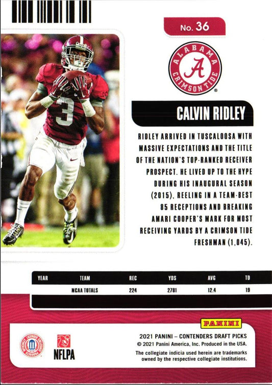 2021 Panini Contenders Draft Picks Calvin Ridley