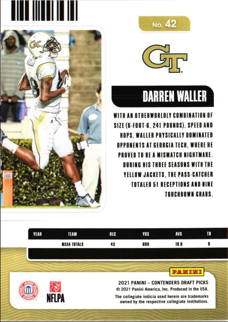 2021 Panini Contenders Draft Picks Darren Waller