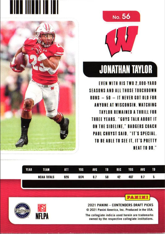 2021 Panini Contenders Draft Picks Jonathan Taylor