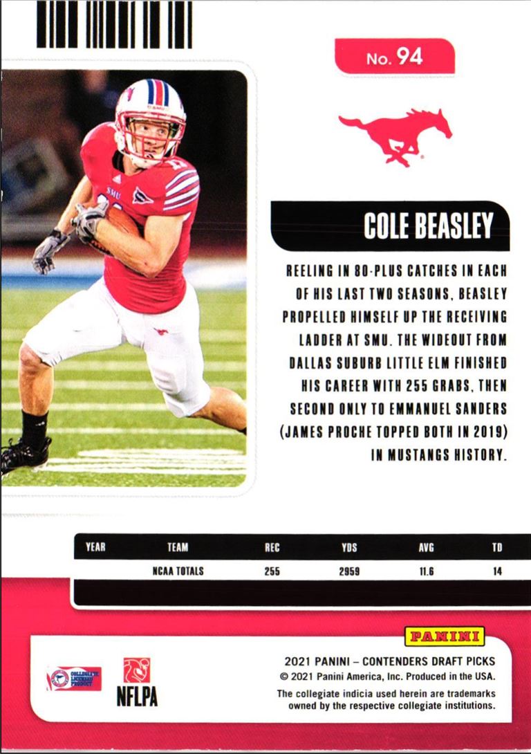 2021 Panini Contenders Draft Picks Cole Beasley