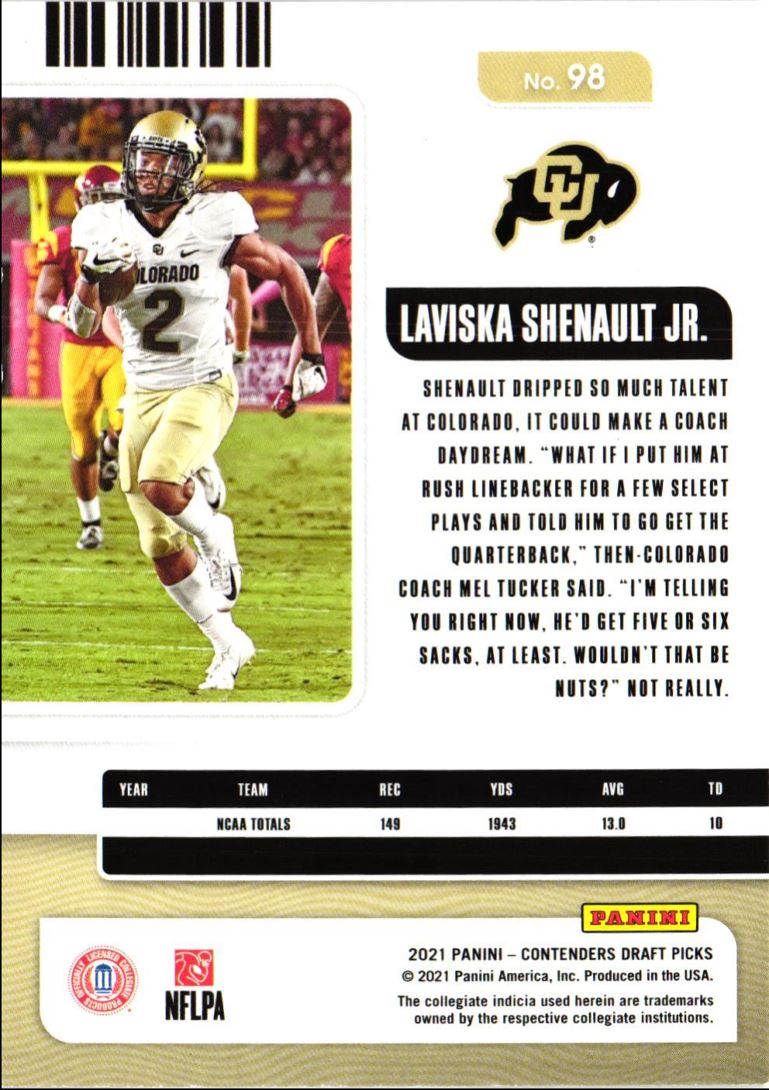 2021 Panini Contenders Draft Picks Laviska Shenault Jr.