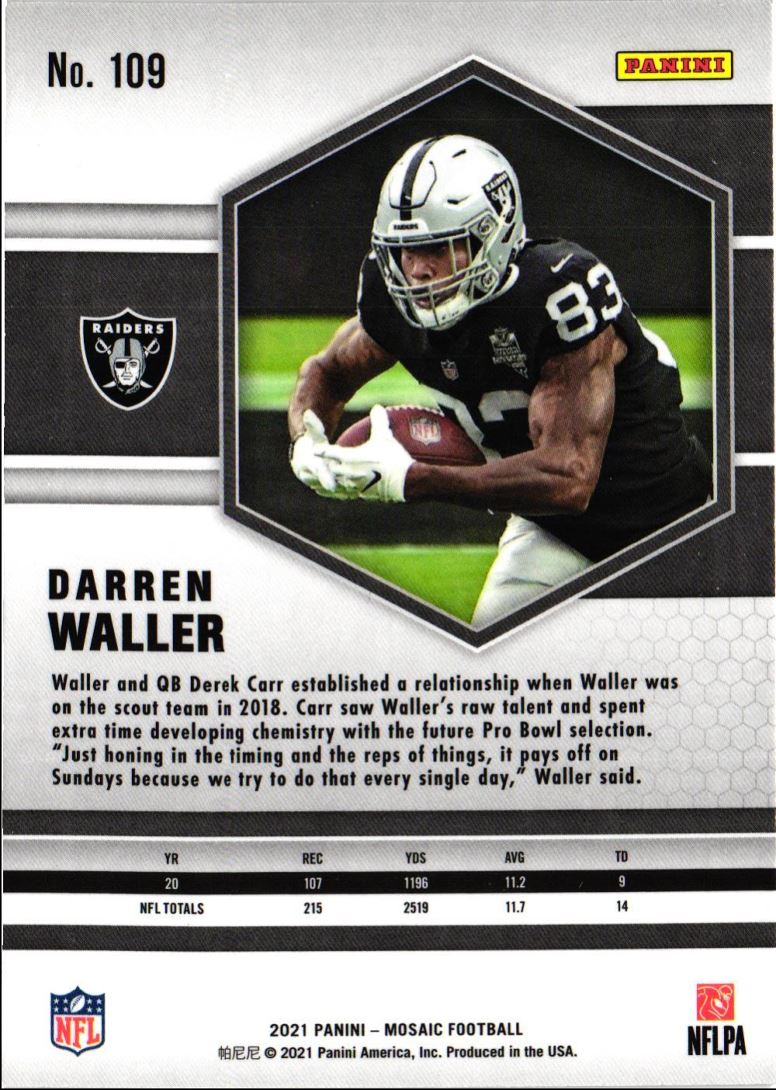 2021 Panini Mosaic Darren Waller