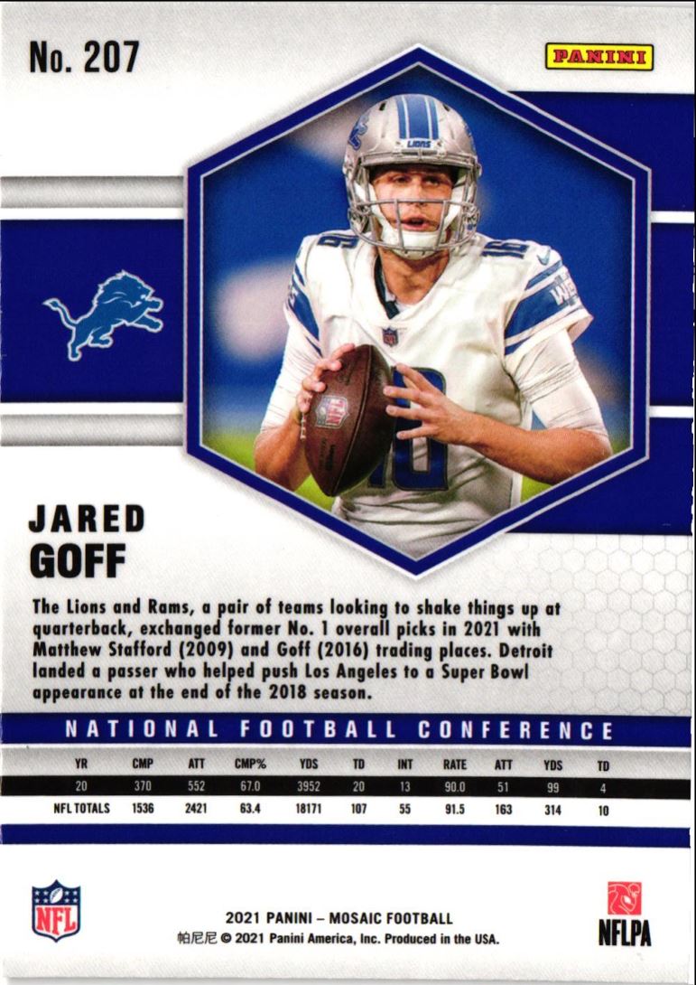 2021 Panini Mosaic Jared Goff