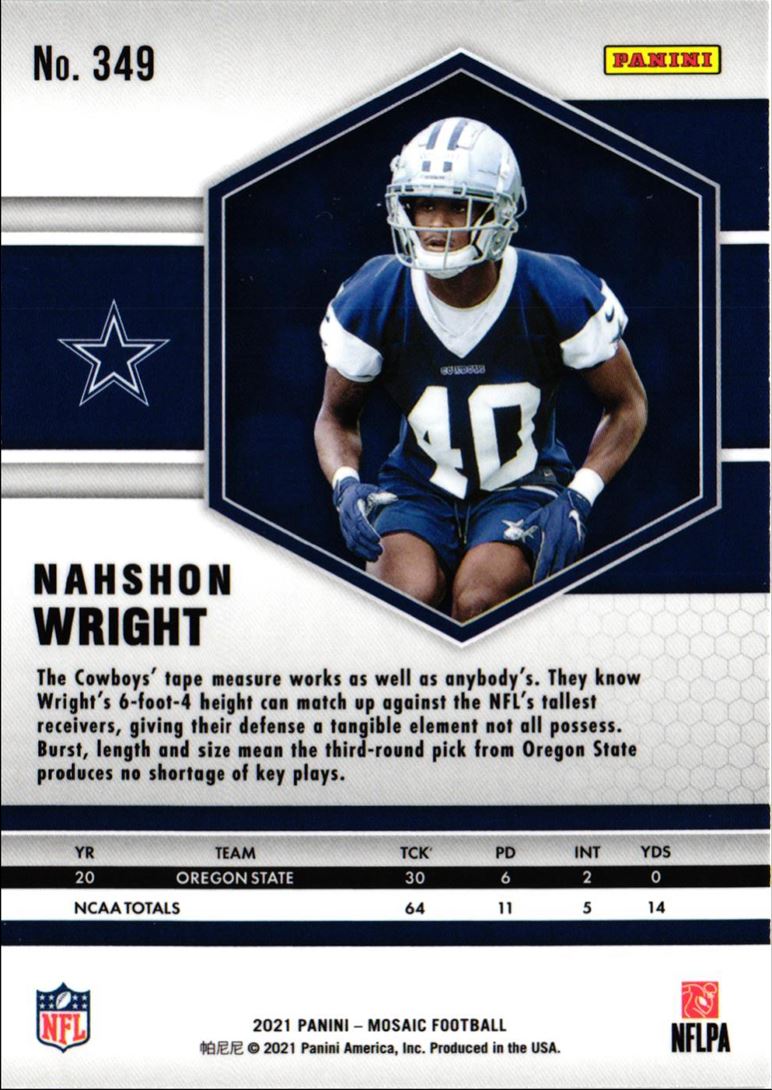 2021 Panini Mosaic Nahshon Wright