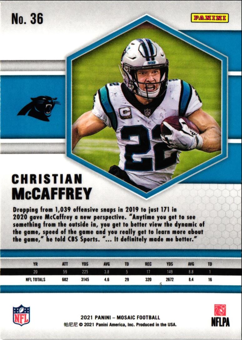 2021 Panini Mosaic Christian McCaffrey