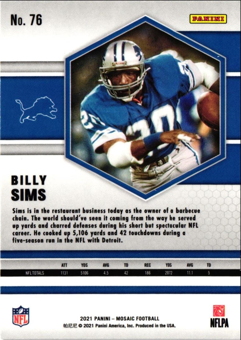 2021 Panini Mosaic Billy Sims