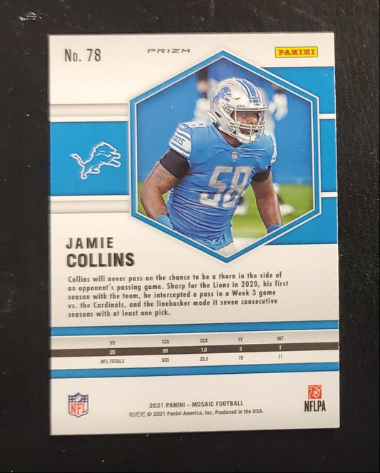 2021 Panini Mosaic Blue Reactive Jamie Collins