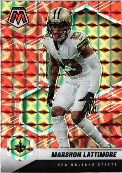 2021 Panini Mosaic Reactive Orange Prizm Marshon Lattimore