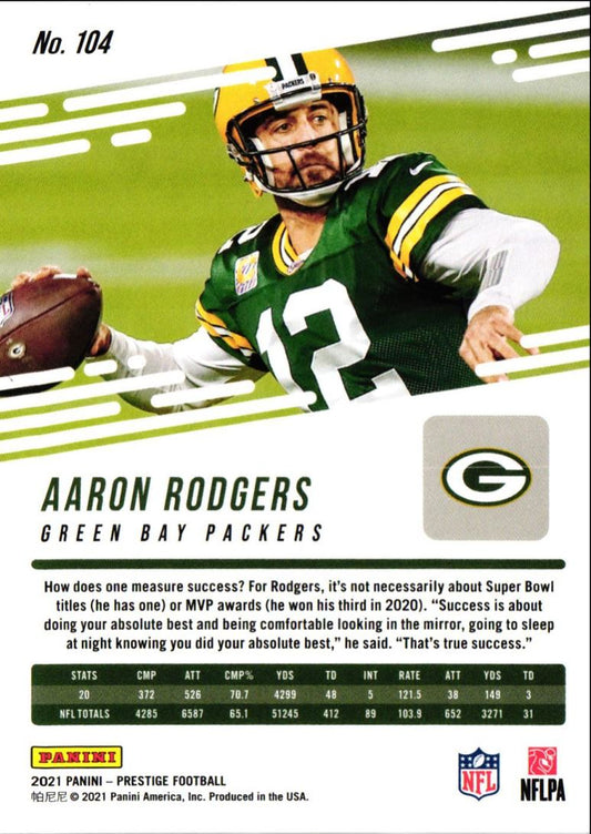 2021 Panini Prestige Aaron Rodgers