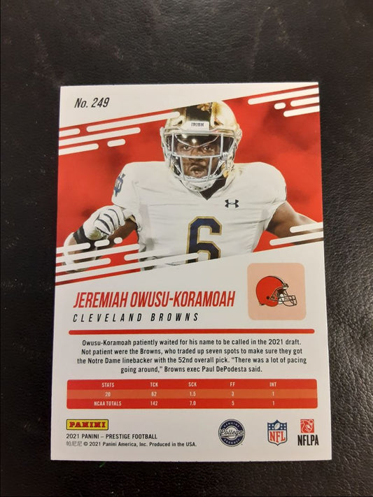 2021 Panini Prestige Jeremiah Owusu-Koramoah