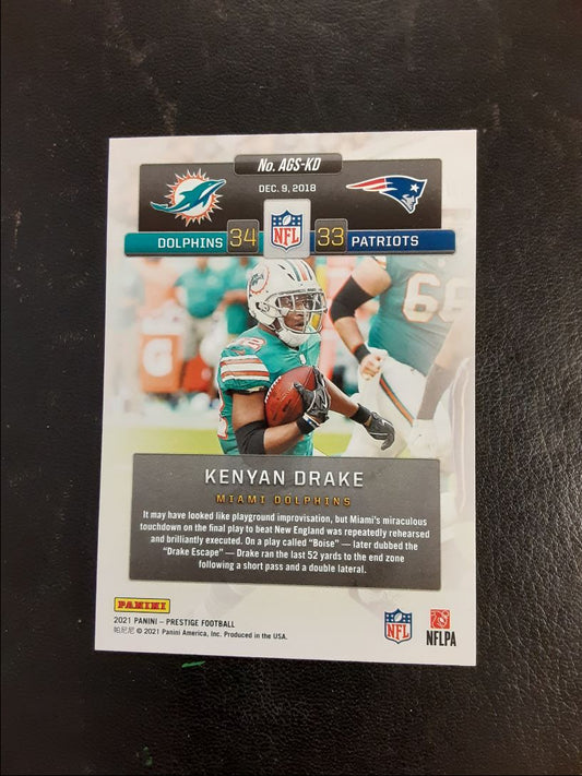 2021 Panini Prestige Any Given Sunday Kenyan Drake