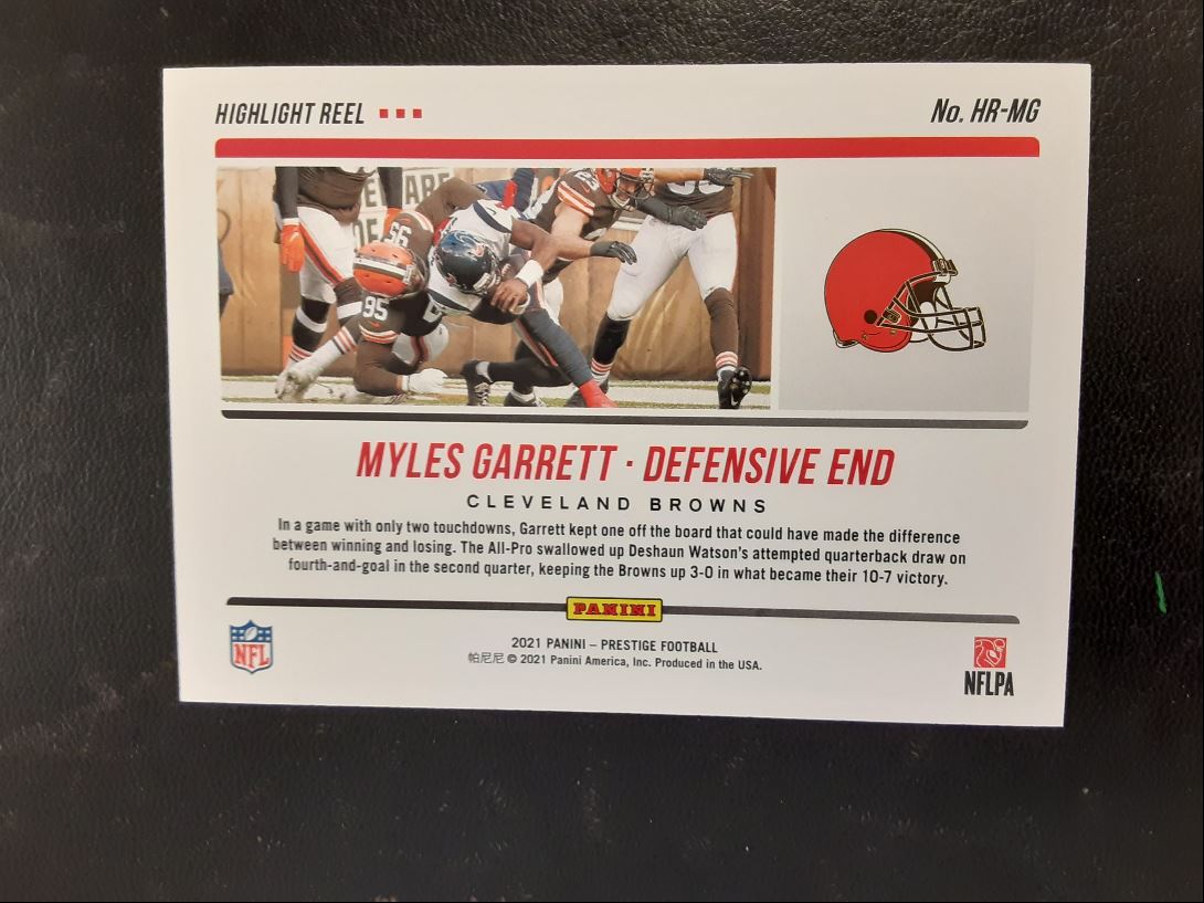 2021 Panini Prestige Highlight Reel Myles Garrett