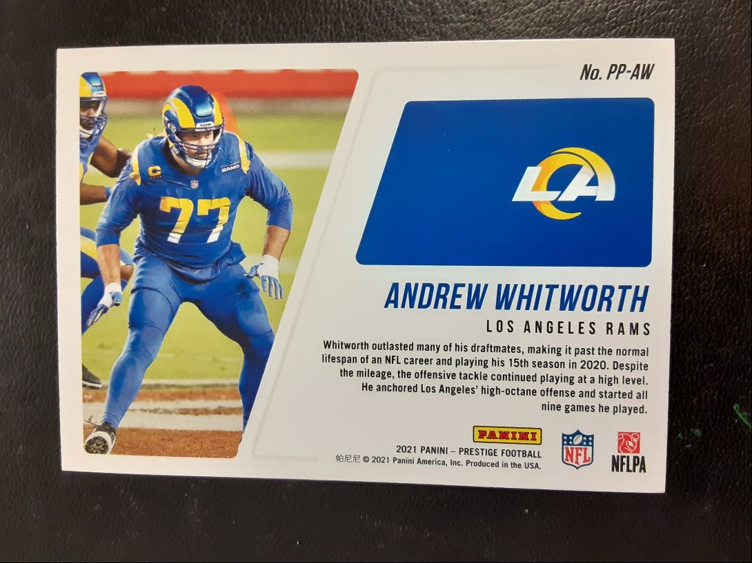 2021 Panini Prestige Prestigious Pros Andrew Whitworth