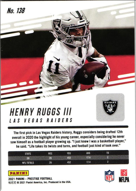 2021 Panini Prestige Xtra Points Astral Henry Ruggs III