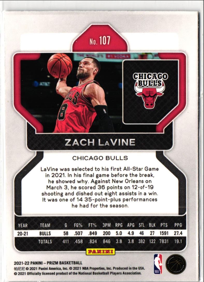 2021 Panini Prizm Zach LaVine