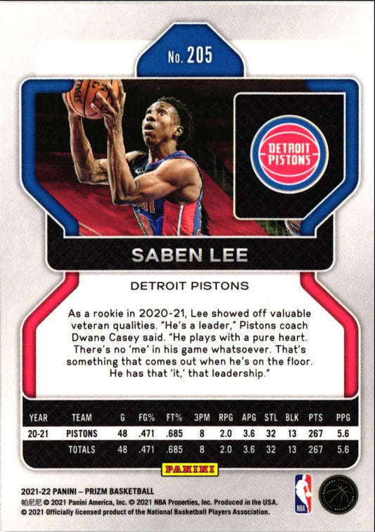 2021 Panini Prizm Saben Lee