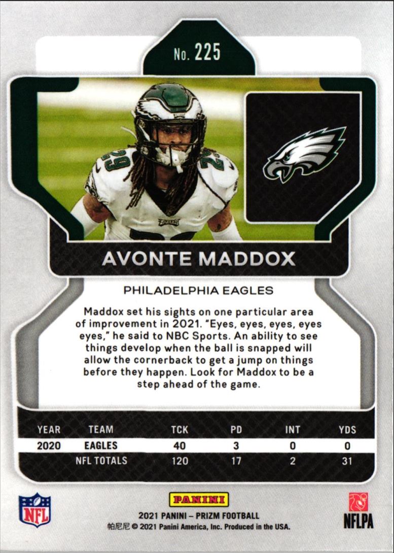 2021 Panini Prizm Avonte Maddox