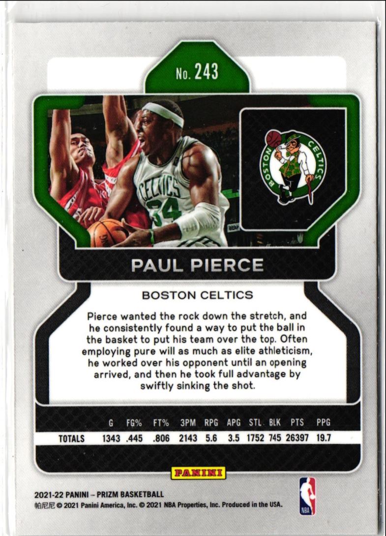 2021 Panini Prizm Paul Pierce