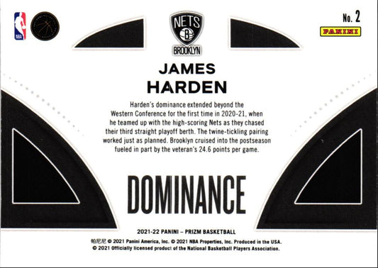 2021 Panini Prizm Dominance James Harden