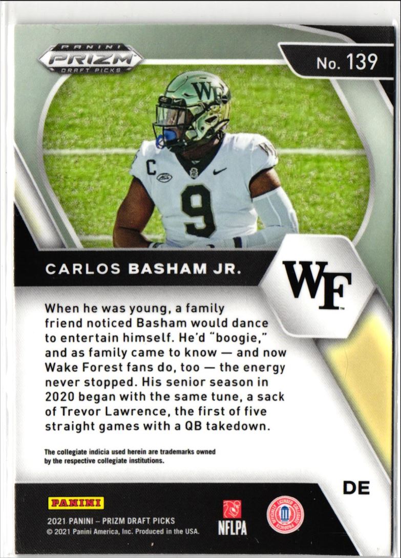 2021 Panini Prizm Draft Picks Carlos Basham Jr.