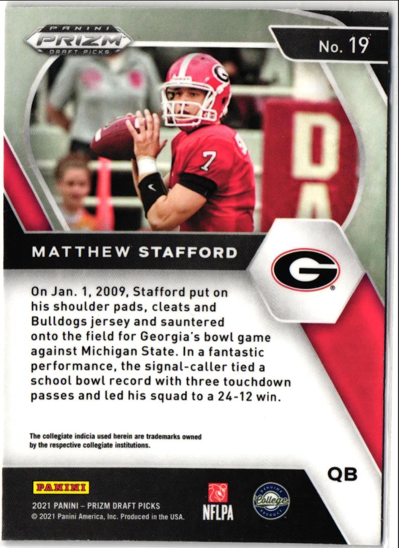 2021 Panini Prizm Draft Picks Matthew Stafford