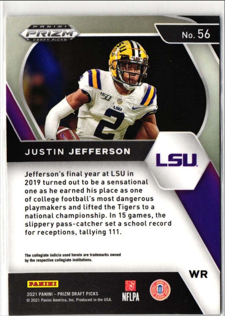 2021 Panini Prizm Draft Picks Justin Jefferson