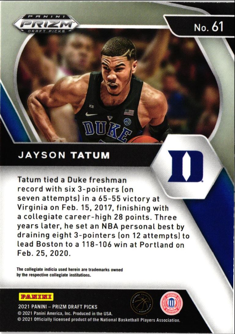 2021 Panini Prizm Draft Picks Jayson Tatum