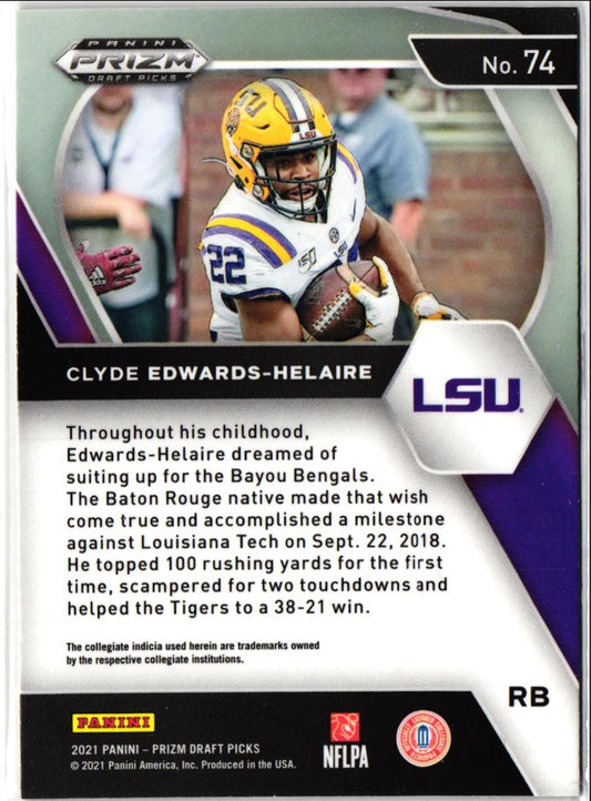 2021 Panini Prizm Draft Picks Clyde Edwards-Helaire