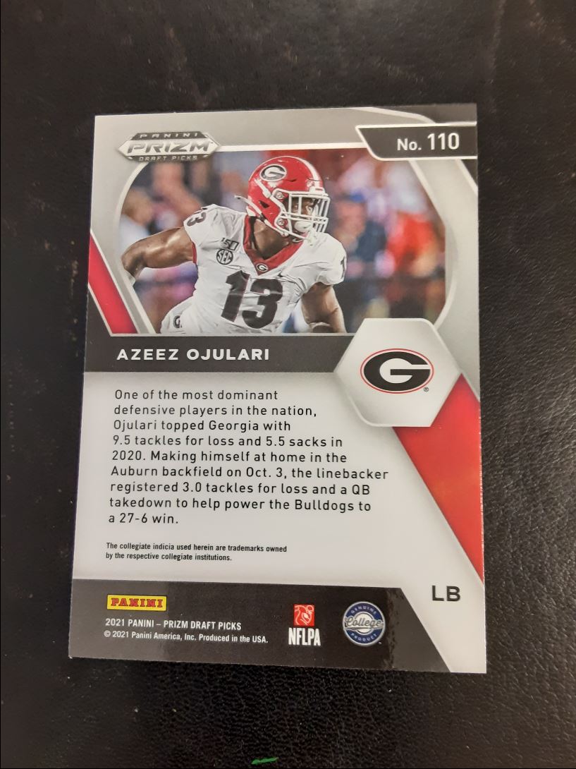 2021 Panini Prizm Draft Picks Collegiate Azeez Ojulari