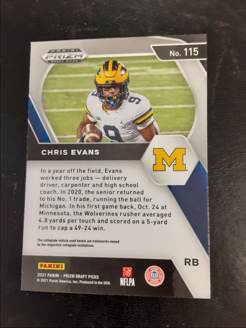 2021 Panini Prizm Draft Picks Collegiate Chris Evans