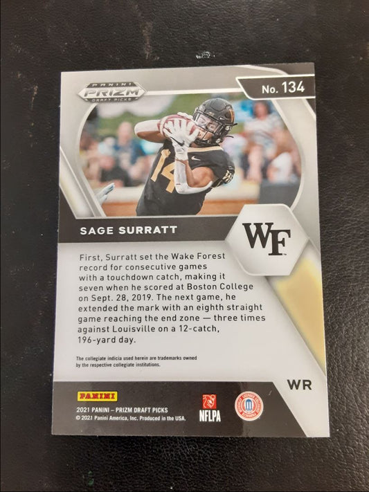 2021 Panini Prizm Draft Picks Collegiate Sage Surratt