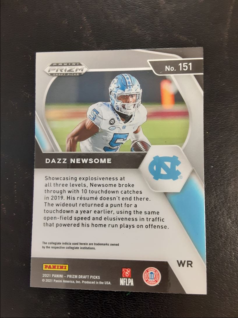 2021 Panini Prizm Draft Picks Collegiate Dazz Newsome