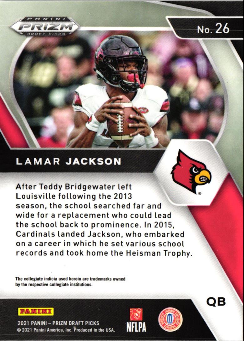 2021 Panini Prizm Draft Picks Collegiate Lamar Jackson