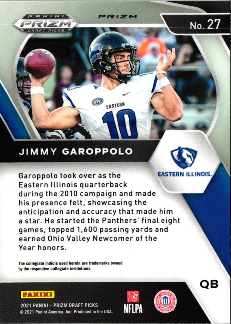 2021 Panini Prizm Draft Picks Collegiate Jimmy Garoppolo