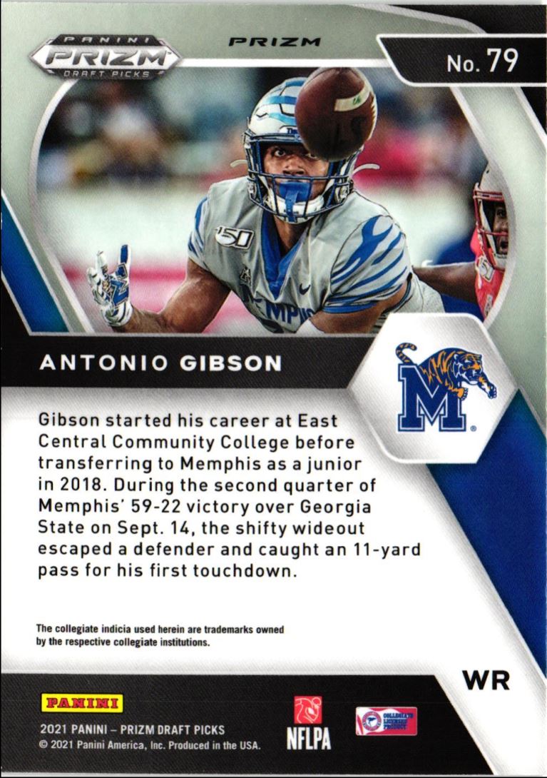 2021 Panini Prizm Draft Picks Collegiate Antonio Gibson