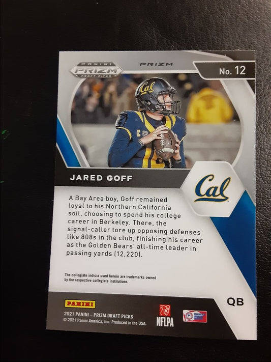 2021 Panini Prizm Draft Picks Collegiate Orange Cracked Ice Jared Goff