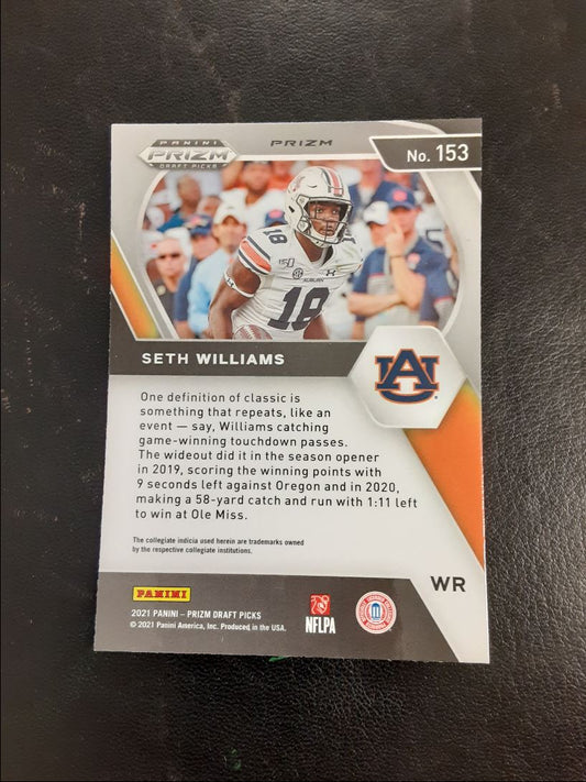 2021 Panini Prizm Draft Picks Collegiate Orange Cracked Ice Seth Williams