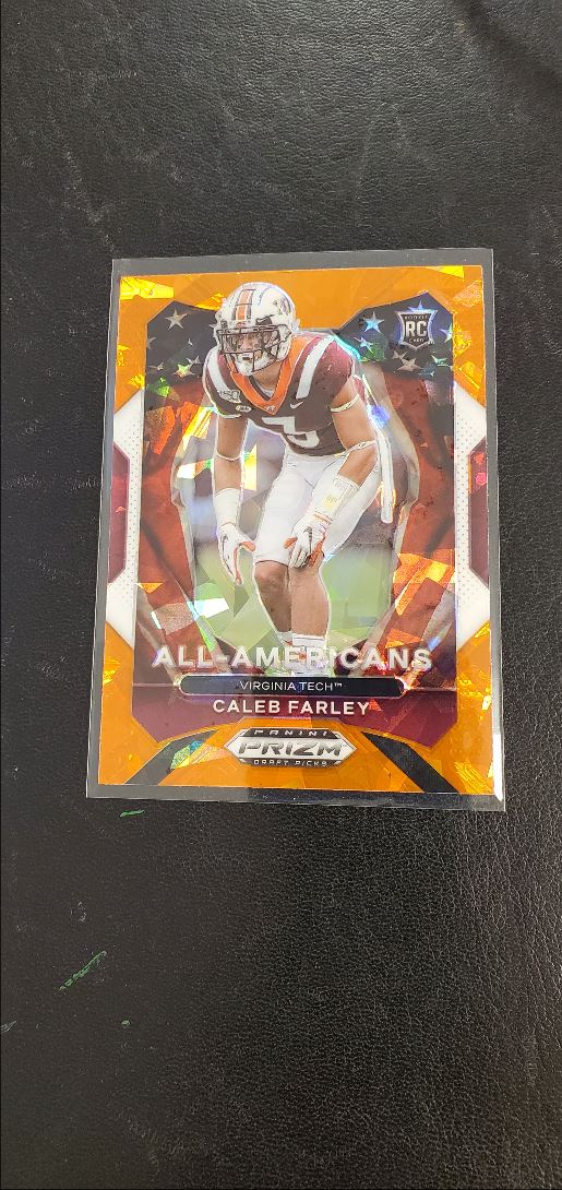 2021 Panini Prizm Draft Picks Collegiate Orange Cracked Ice All-Americans Caleb Farley