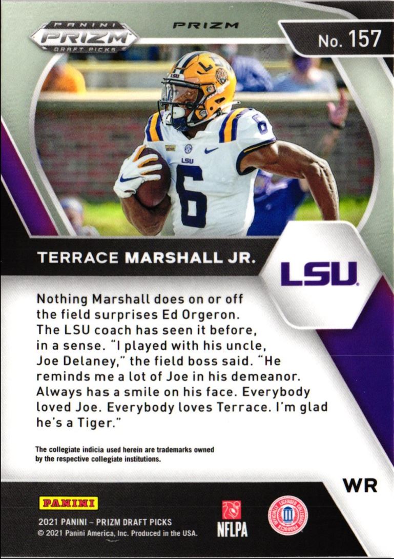 2021 Panini Prizm Draft Picks Collegiate Orange Ice Terrace Marshall Jr.