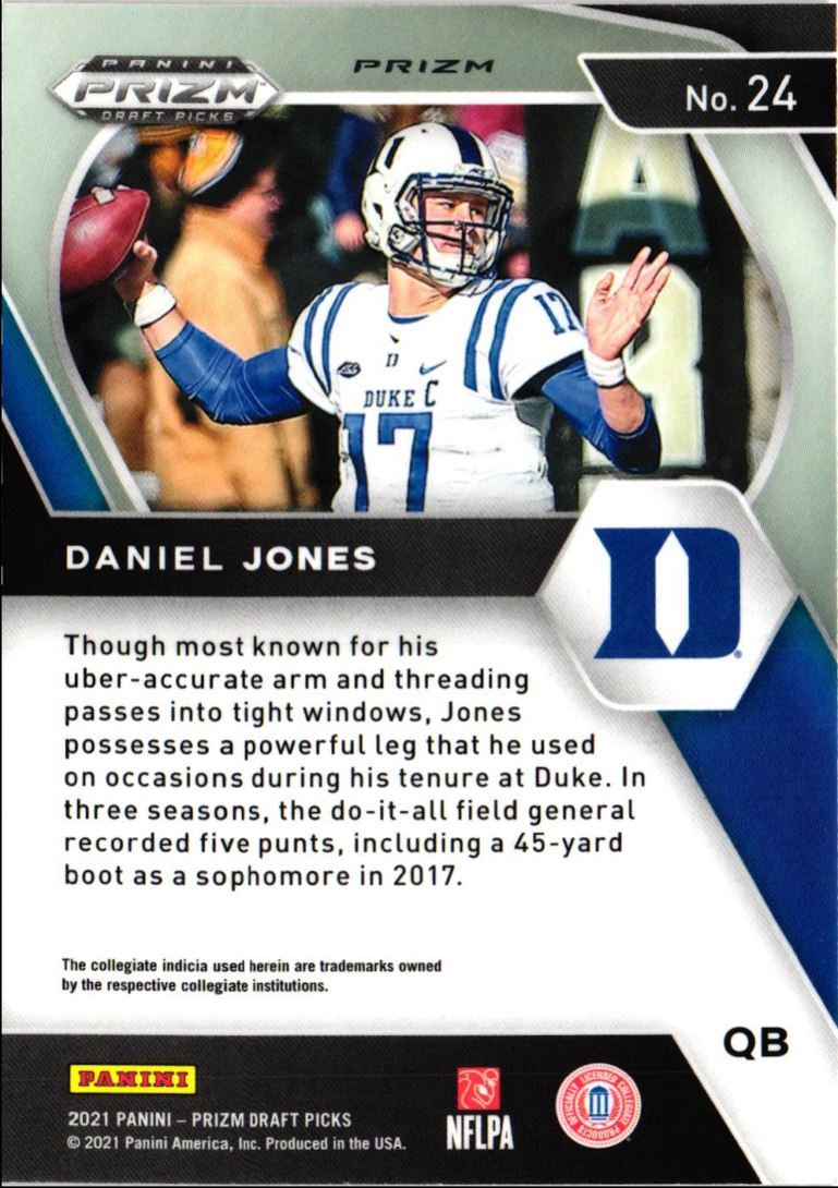 2021 Panini Prizm Draft Picks Collegiate Orange Ice Daniel Jones