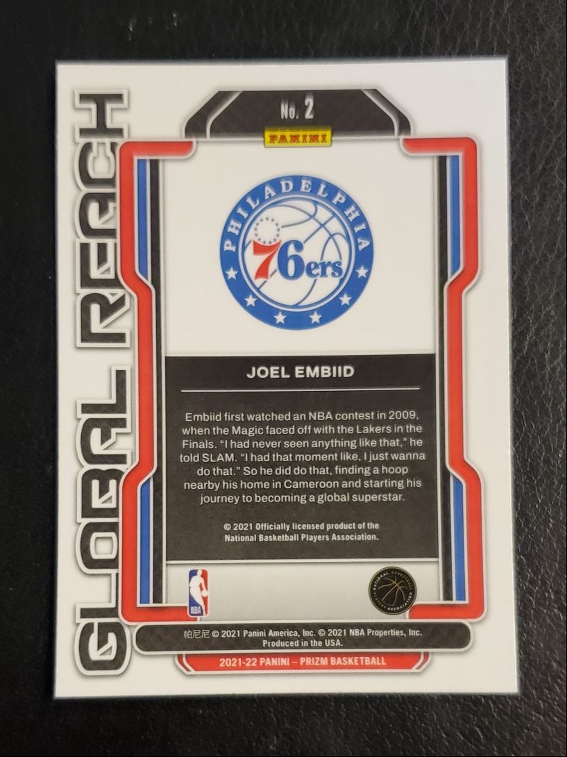 2021 Panini Prizm Global Reach Joel Embiid