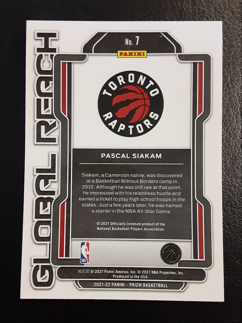 2021 Panini Prizm Global Reach Pascal Siakam