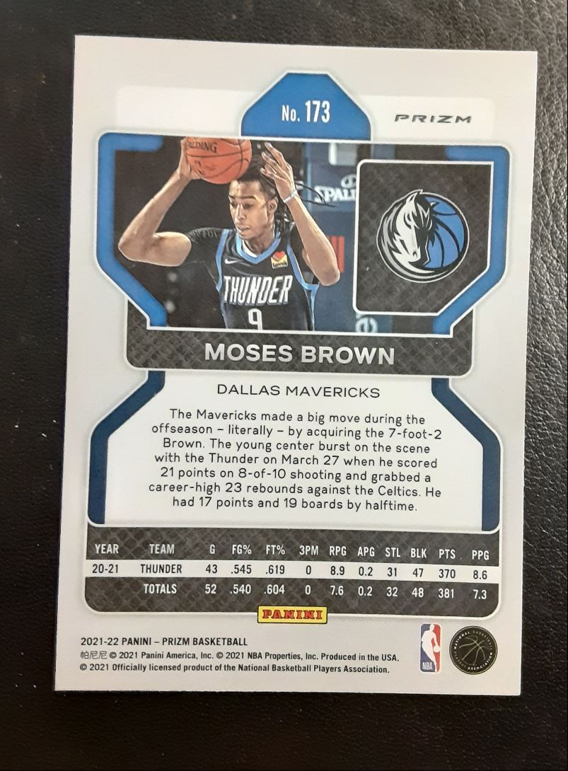 2021 Panini Prizm Green Prizm Moses Brown