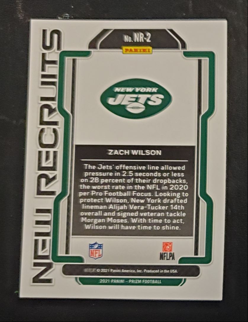 2021 Panini Prizm New Recruits Zach Wilson