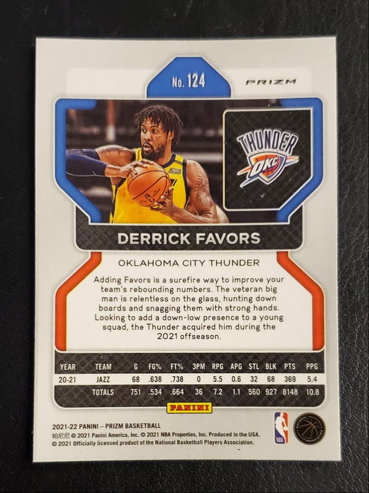 2021 Panini Prizm Orange Cracked Ice Derrick Favors