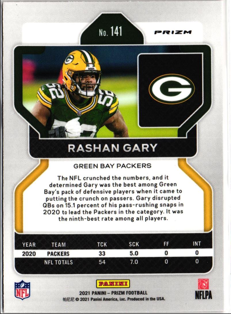 2021 Panini Prizm Orange Laser Prizm Rashan Gary