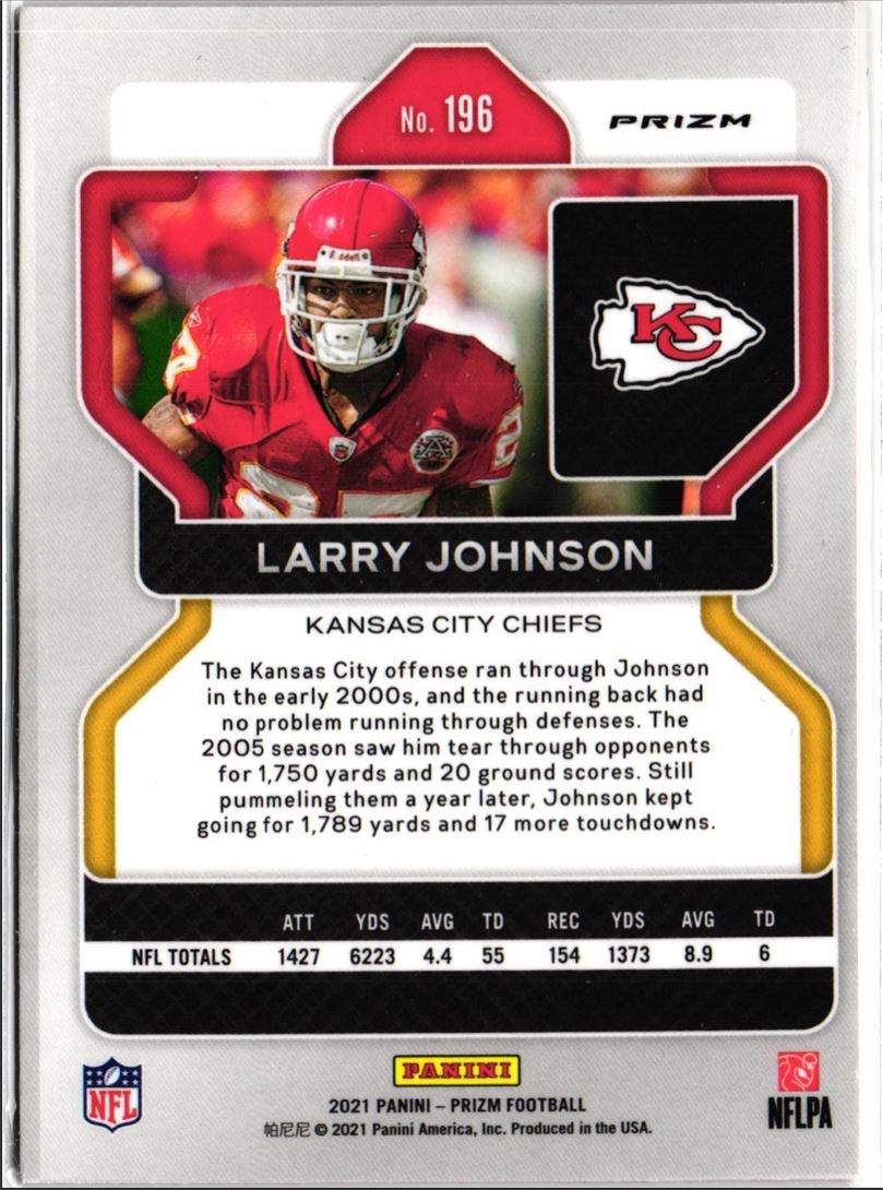 2021 Panini Prizm Orange Laser Prizm Larry Johnson