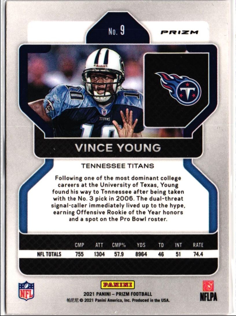 2021 Panini Prizm Orange Laser Prizm Vince Young