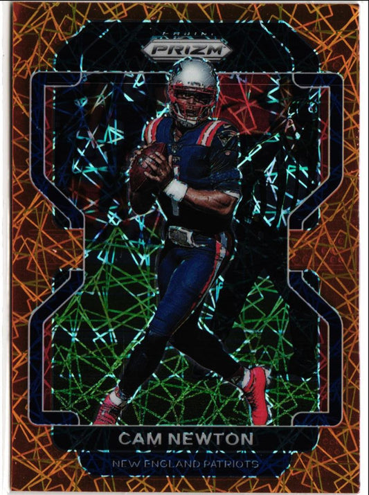 2021 Panini Prizm Orange Laser Prizm Cam Newton