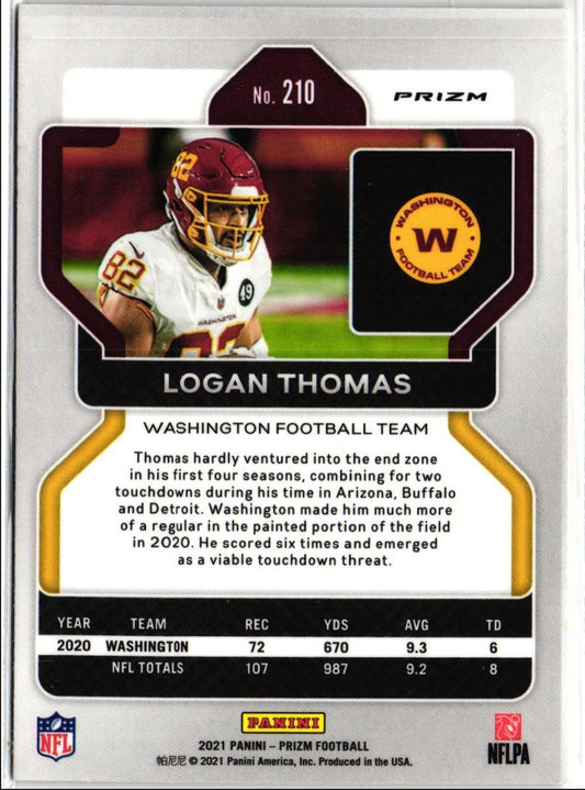 2021 Panini Prizm Silver Prizm Logan Thomas